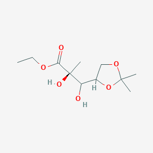 molecular formula C11H20O6 B15384761 D-Arabinonic acid, 2-C-Methyl-4,5-O-(1-Methylethylidene)-,ethyl ester 
