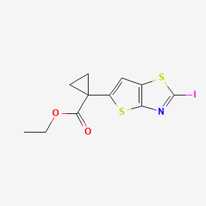 molecular formula C11H10INO2S2 B15384993 Ethyl 1-(2-iodothieno[2,3-D]thiazol-5-YL)cyclopropane-1-carboxylate 