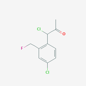 molecular formula C10H9Cl2FO B15385064 1-Chloro-1-(4-chloro-2-(fluoromethyl)phenyl)propan-2-one 