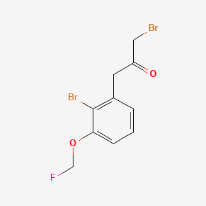 molecular formula C10H9Br2FO2 B15385075 1-Bromo-3-(2-bromo-3-(fluoromethoxy)phenyl)propan-2-one 