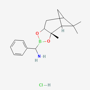 molecular formula C17H25BClNO2 B15385250 phenyl-[(2S)-2,9,9-trimethyl-3,5-dioxa-4-boratricyclo[6.1.1.02,6]decan-4-yl]methanamine;hydrochloride 