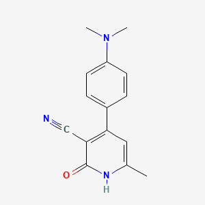 molecular formula C15H15N3O B15385592 4-[4-(Dimethylamino)phenyl]-6-methyl-2-oxo-1,2-dihydropyridine-3-carbonitrile 