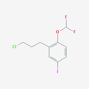molecular formula C10H10ClF2IO B15385811 1-(3-Chloropropyl)-2-(difluoromethoxy)-5-iodobenzene 