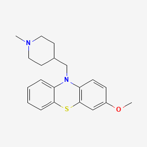molecular formula C20H24N2OS B15385846 Phenothiazine, 3-methoxy-10-((1-methyl-4-piperidyl)methyl)- CAS No. 101976-49-2