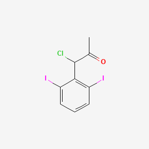molecular formula C9H7ClI2O B15385928 1-Chloro-1-(2,6-diiodophenyl)propan-2-one 