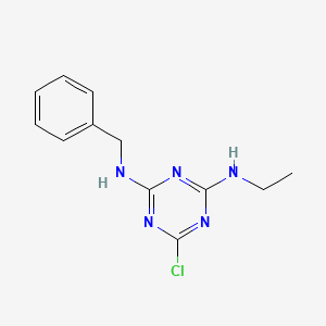 molecular formula C12H14ClN5 B15385939 N-Benzyl-6-chloro-N'-ethyl-[1,3,5]triazine-2,4-diamine CAS No. 102587-56-4