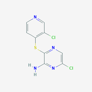 molecular formula C9H6Cl2N4S B15386050 6-Chloro-3-((3-chloropyridin-4-yl)thio)pyrazin-2-amine CAS No. 1801693-90-2