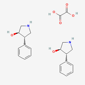 molecular formula C22H28N2O6 B15386084 rel-(3R,4S)-4-Phenylpyrrolidin-3-ol hemioxalate 