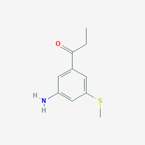 molecular formula C10H13NOS B15386095 1-(3-Amino-5-(methylthio)phenyl)propan-1-one 