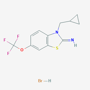 molecular formula C12H12BrF3N2OS B153862 3-Cyclopropylmethyl-2-imino-6-trifluoromethoxybenzothiazoline hydrobromide CAS No. 130997-66-9