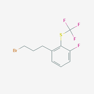 molecular formula C10H9BrF4S B15386260 1-(3-Bromopropyl)-3-fluoro-2-(trifluoromethylthio)benzene 