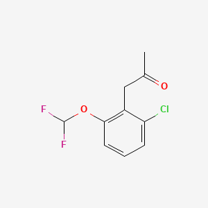 molecular formula C10H9ClF2O2 B15386313 1-(2-Chloro-6-(difluoromethoxy)phenyl)propan-2-one 