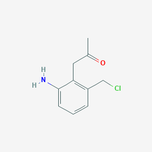 molecular formula C10H12ClNO B15386430 1-(2-Amino-6-(chloromethyl)phenyl)propan-2-one 