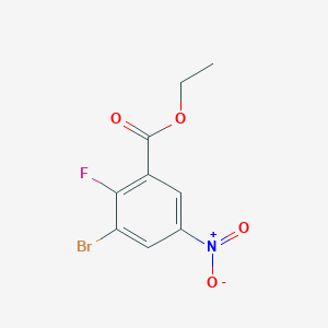 molecular formula C9H7BrFNO4 B15386733 Ethyl 3-bromo-2-fluoro-5-nitrobenzoate 