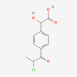 molecular formula C11H11ClO4 B15386768 1-(4-(Carboxy(hydroxy)methyl)phenyl)-2-chloropropan-1-one 