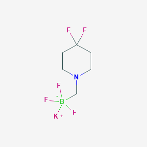 molecular formula C6H10BF5KN B15386798 Potassium ((4,4-difluoropiperidin-1-yl)methyl)trifluoroborate 