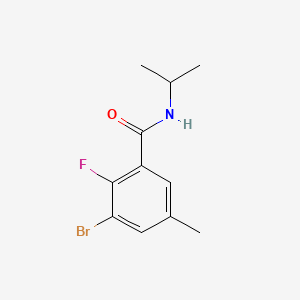 molecular formula C11H13BrFNO B15386816 3-Bromo-2-fluoro-N-isopropyl-5-methylbenzamide 