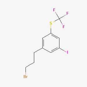 molecular formula C10H9BrF3IS B15387063 1-(3-Bromopropyl)-3-iodo-5-(trifluoromethylthio)benzene 