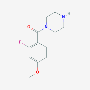 molecular formula C12H15FN2O2 B15387489 (2-Fluoro-4-methoxyphenyl)(piperazin-1-yl)methanone 