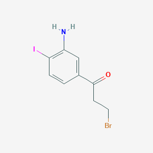 molecular formula C9H9BrINO B15387623 1-(3-Amino-4-iodophenyl)-3-bromopropan-1-one 