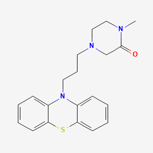 molecular formula C20H23N3OS B15387669 Piperazinone, 1(or 4)-methyl-4(or 1)-(3-(10H-phenothiazin-10-yl)propyl)- CAS No. 102763-35-9