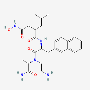 molecular formula C26H37N5O5 B15387674 N1-((S)-1-(((S)-1-amino-1-oxopropan-2-yl)(2-aminoethyl)amino)-3-(naphthalen-2-yl)-1-oxopropan-2-yl)-N4-hydroxy-2-isobutylsuccinamide 