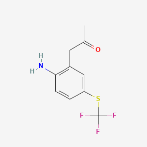 molecular formula C10H10F3NOS B15387716 1-(2-Amino-5-(trifluoromethylthio)phenyl)propan-2-one 