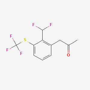 molecular formula C11H9F5OS B15387875 1-(2-(Difluoromethyl)-3-(trifluoromethylthio)phenyl)propan-2-one 