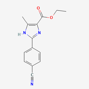 molecular formula C14H13N3O2 B15387926 ethyl 2-(4-cyanophenyl)-4-methyl-1H-imidazole-5-carboxylate 