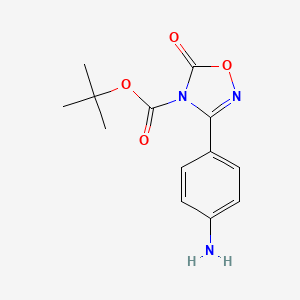 molecular formula C13H15N3O4 B15387998 Tert-butyl 3-(4-aminophenyl)-5-oxo-1,2,4-oxadiazole-4(5H)-carboxylate 