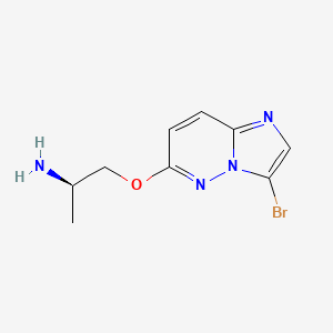 molecular formula C9H11BrN4O B15388219 6-[(2R)-2-aminopropoxy]-3-bromoimidazo[1,2-b]pyridazine 