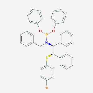 molecular formula C39H33BrNO2PS B15388272 Diphenyl benzyl((1S,2R)-2-((4-bromophenyl)thio)-1,2-diphenylethyl)phosphoramidite 