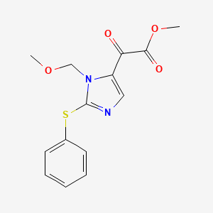 molecular formula C14H14N2O4S B15388308 Methyl 2-[3-(methoxymethyl)-2-(phenylsulfanyl)imidazol-4-yl]-2-oxoacetate 