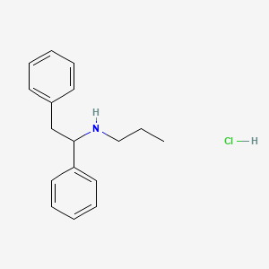 molecular formula C17H22ClN B15388360 Phenethylamine, alpha-phenyl-N-propyl-, hydrochloride CAS No. 6266-42-8