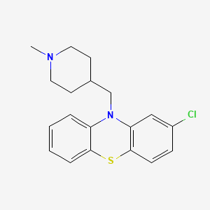 molecular formula C19H21ClN2S B15388487 Phenothiazine, 2-chloro-10-((1-methyl-4-piperidyl)methyl)- CAS No. 101976-38-9
