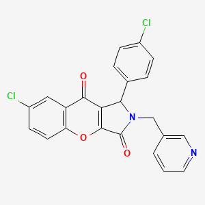 molecular formula C23H14Cl2N2O3 B15388626 7-Chloro-1-(4-chlorophenyl)-2-(pyridin-3-ylmethyl)-1,2-dihydrochromeno[2,3-c]pyrrole-3,9-dione 