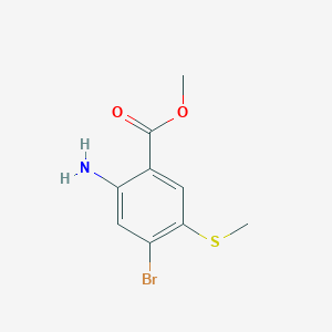molecular formula C9H10BrNO2S B15388780 Methyl 2-amino-4-bromo-5-(methylsulfanyl)benzoate 