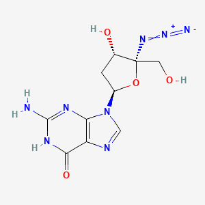 molecular formula C10H12N8O4 B15389003 Guanosine, 4'-azido-2'-deoxy- CAS No. 130108-74-6