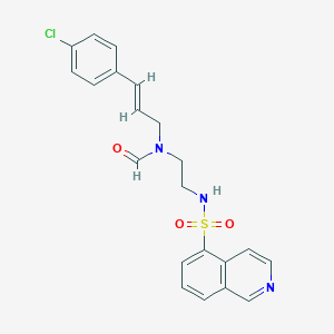 molecular formula C21H20ClN3O3S B153891 N-(3-(4-Chlorophenyl)allyl)-N-(2-(isoquinoline-5-sulfonamido)ethyl)formamide CAS No. 130964-32-8