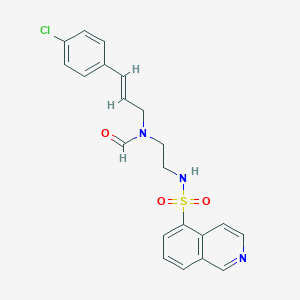 molecular formula C21H20ClN3O3S B153891 N-(2-(N-Formyl-N-(3-(4-chlorophenyl)-2-propenyl)amino)ethyl)-5-isoquinolinesulfonamide CAS No. 130964-32-8
