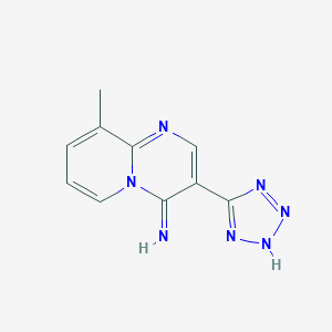 molecular formula C10H9N7 B153893 9-Methyl-3-(1H-tetrazol-5-yl)-4H-pyrido[1,2-a]pyrimidin-4-imine CAS No. 132056-88-3