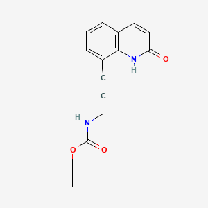 molecular formula C17H18N2O3 B15389427 tert-butyl N-[3-(2-oxo-1H-quinolin-8-yl)prop-2-yn-1-yl]carbamate 