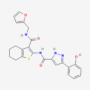 molecular formula C24H22N4O4S B15389446 N-{3-[(furan-2-ylmethyl)carbamoyl]-4,5,6,7-tetrahydro-1-benzothiophen-2-yl}-5-(2-hydroxyphenyl)-1H-pyrazole-3-carboxamide 