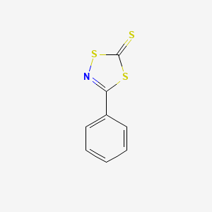 molecular formula C8H5NS3 B15389517 3-Phenyl-1,4,2-dithiazole-5-thione CAS No. 14730-25-7