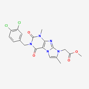 molecular formula C19H17Cl2N5O4 B15389734 methyl [3-(3,4-dichlorobenzyl)-1,7-dimethyl-2,4-dioxo-1,2,3,4-tetrahydro-8H-imidazo[2,1-f]purin-8-yl]acetate 