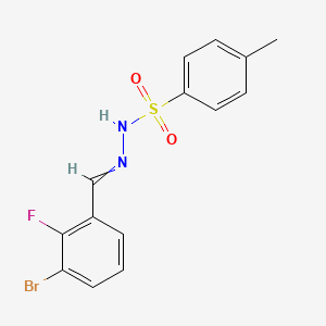 molecular formula C14H12BrFN2O2S B15389808 N-[(3-bromo-2-fluorophenyl)methylideneamino]-4-methylbenzenesulfonamide 