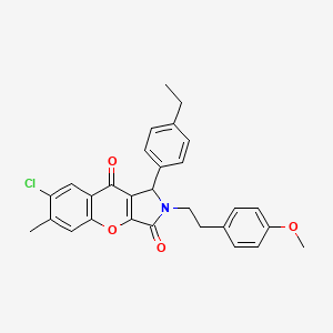 molecular formula C29H26ClNO4 B15389840 7-Chloro-1-(4-ethylphenyl)-2-[2-(4-methoxyphenyl)ethyl]-6-methyl-1,2-dihydrochromeno[2,3-c]pyrrole-3,9-dione 