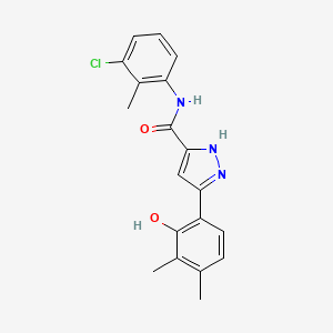 molecular formula C19H18ClN3O2 B15389907 N-(3-chloro-2-methylphenyl)-5-(2-hydroxy-3,4-dimethylphenyl)-1H-pyrazole-3-carboxamide 