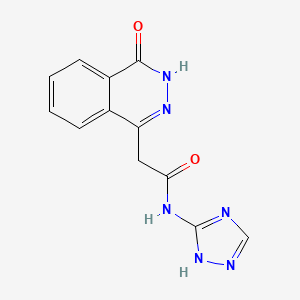 molecular formula C12H10N6O2 B15390150 2-(4-oxo-3,4-dihydrophthalazin-1-yl)-N-(1H-1,2,4-triazol-3-yl)acetamide 