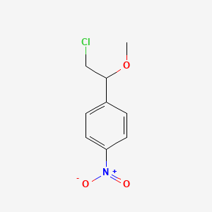 molecular formula C9H10ClNO3 B15390272 Benzene, 1-(2-chloro-1-methoxyethyl)-4-nitro- CAS No. 81089-57-8